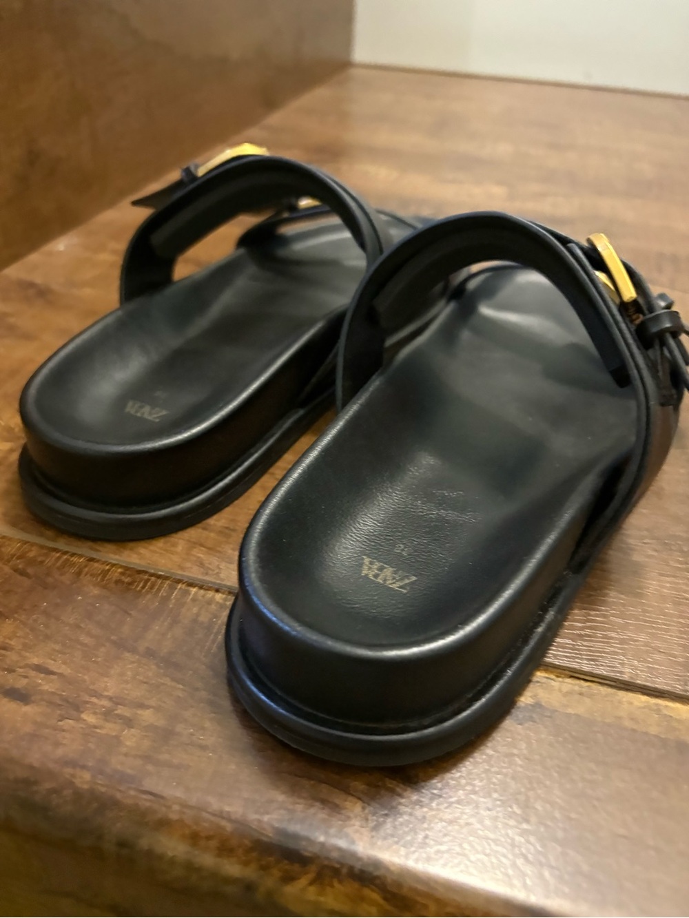 Zara double strap buckle sandals with Gold buckles - Picture 3 of 4